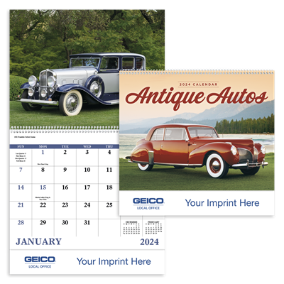 2024 Antique Autos Wall Calendar